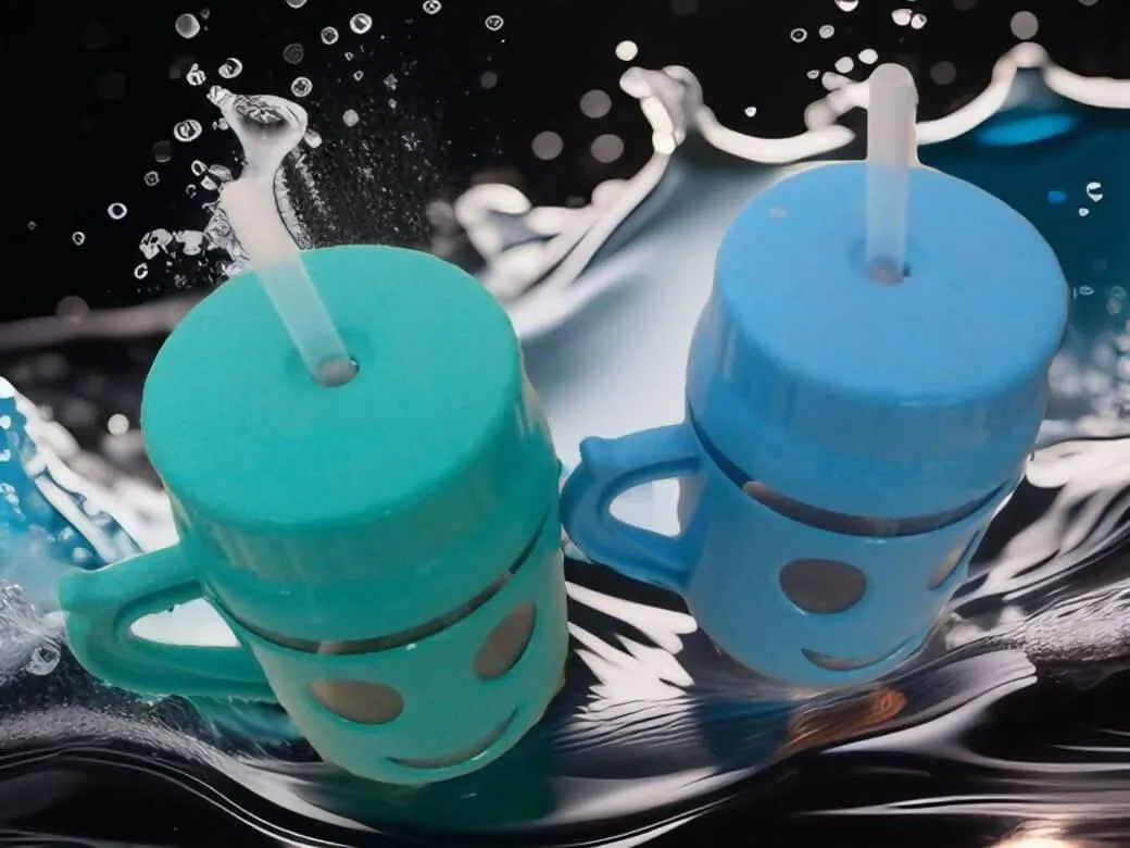 2 Pcs Cute Smile Face Glass Straw Mug 500ml (*L2.9,*W4.0,*H6.0)Inches