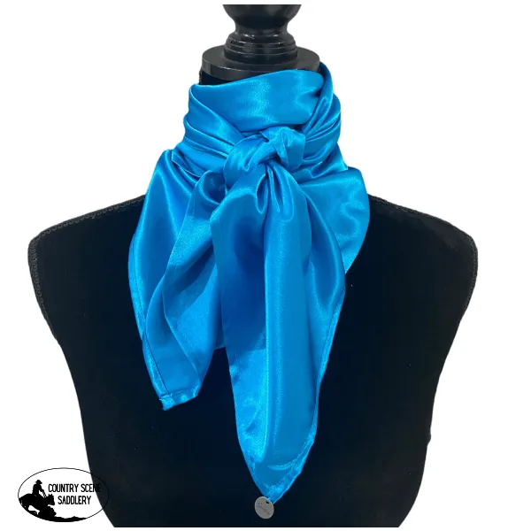 A8013 - SILK Turquoise Rawhide Wild Rag Cowboy Scarf