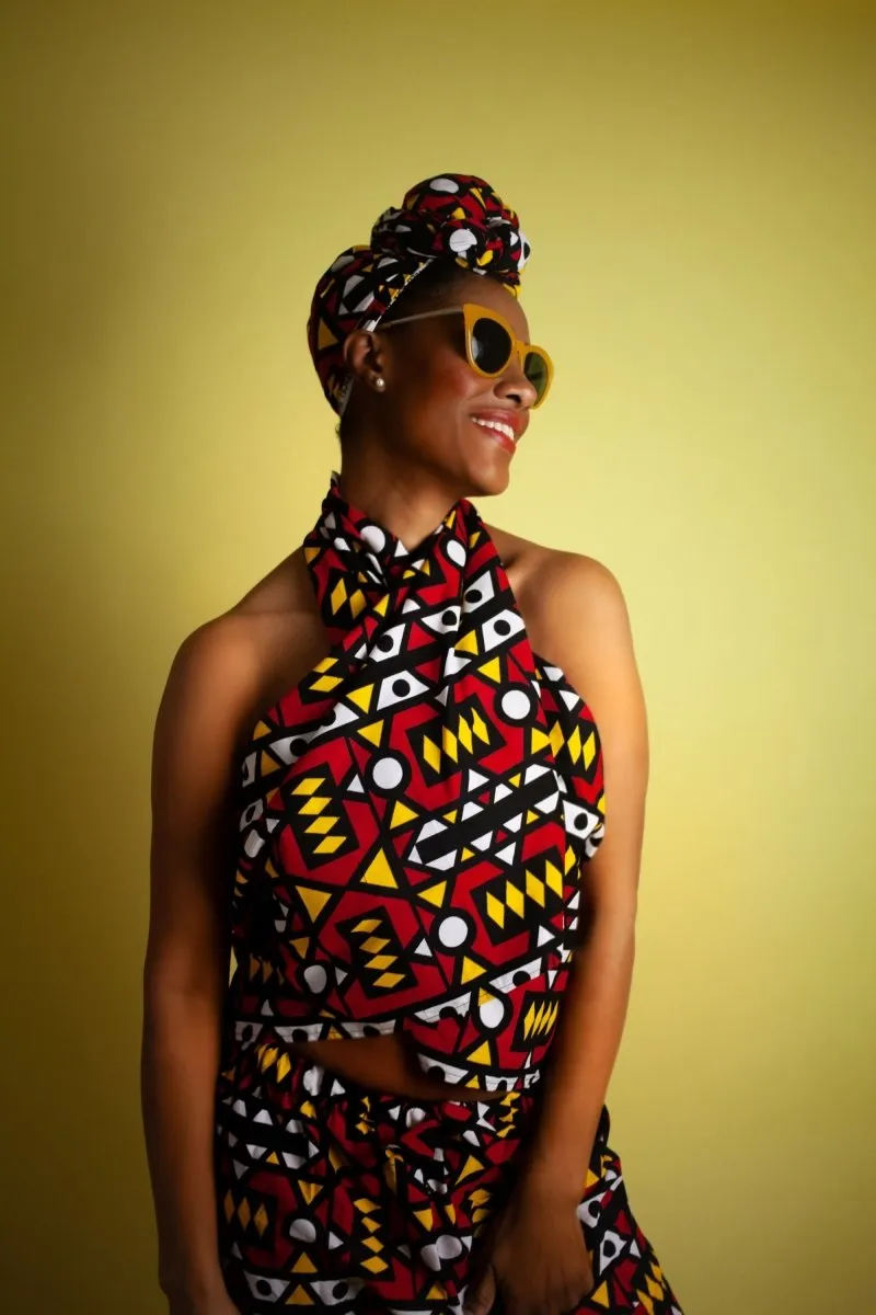 African Headwrap In Electric Red