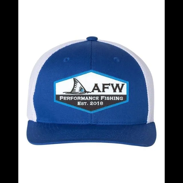 AFW Fishing Patch Hat - Royal - White Flextfit