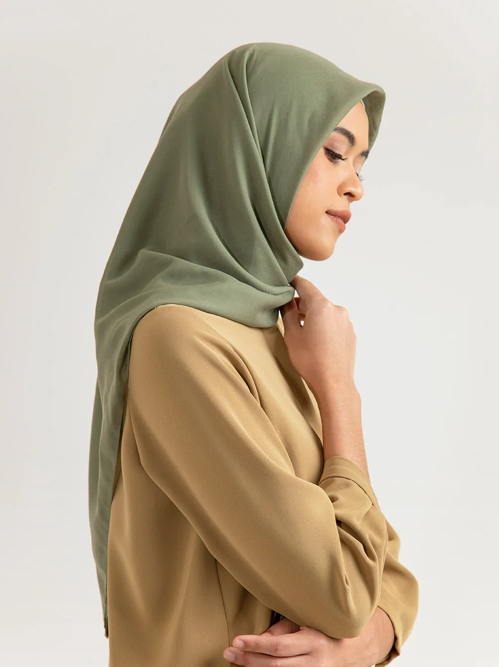 AIRY VOAL SCARF PLAIN OAK MOSS