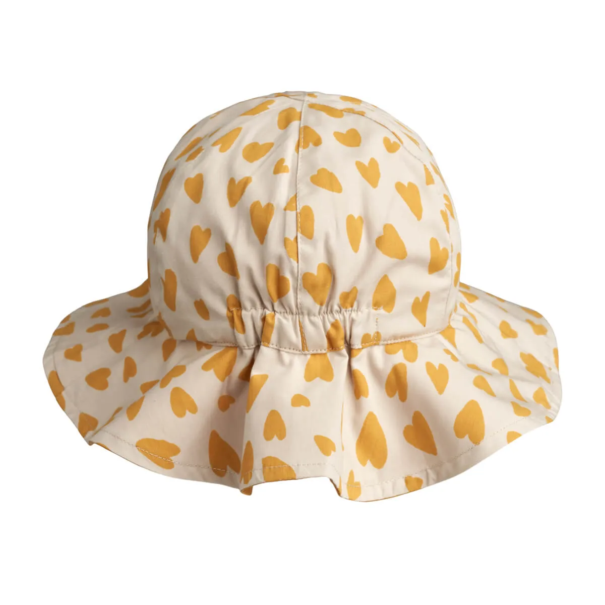 Amelia Reversible Sun Hat in Hearts Sandy / Yellow Mellow by Liewood