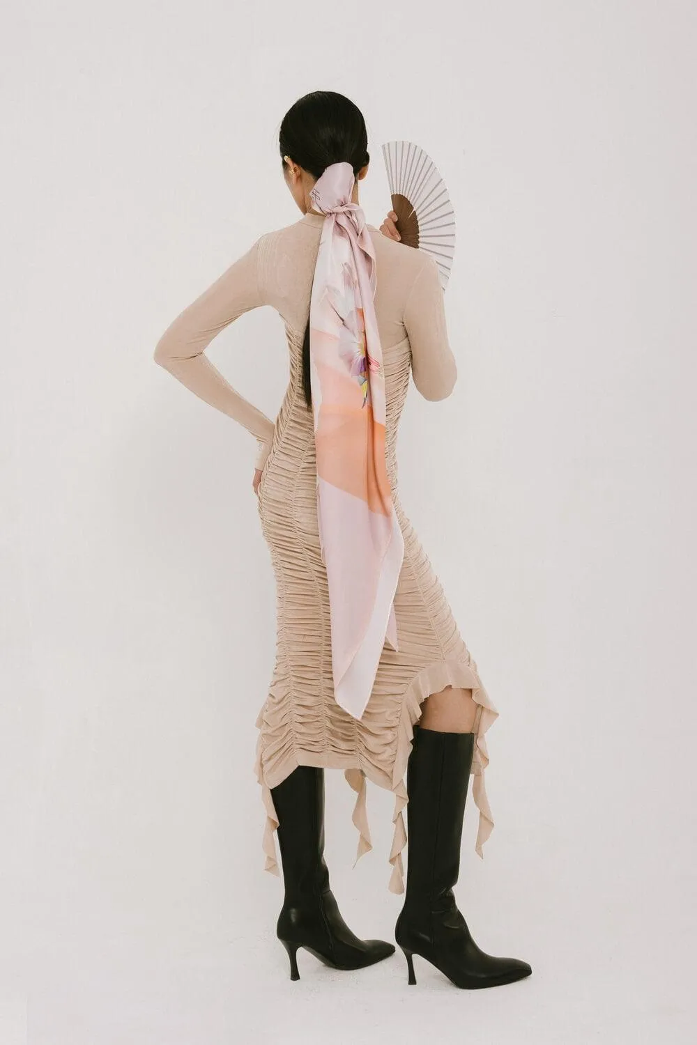 Amira Square Printed Pattern Silk Scarf