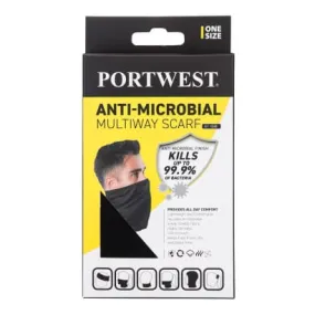 Anti-Microbial Multiway Neck Tube Snood face Covering Scarf Portwest CS25