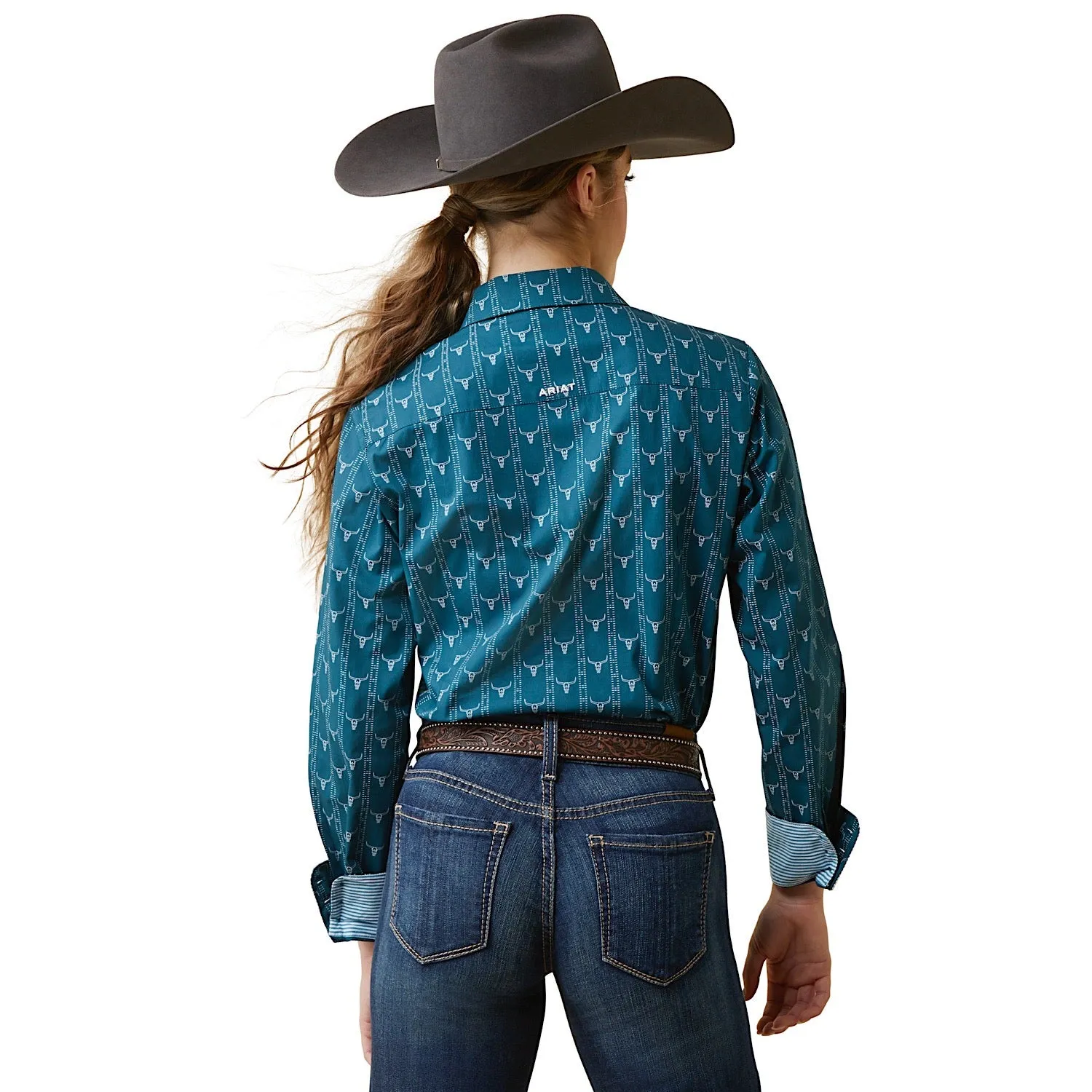 Ariat Women's Kirby Stretch Shirt Steer Head Print