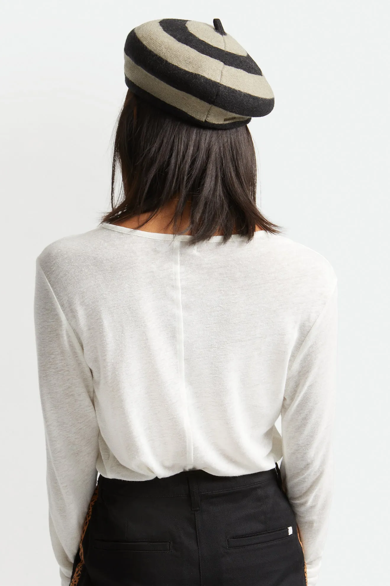 Audrey Beret - Twig/Black Stripe