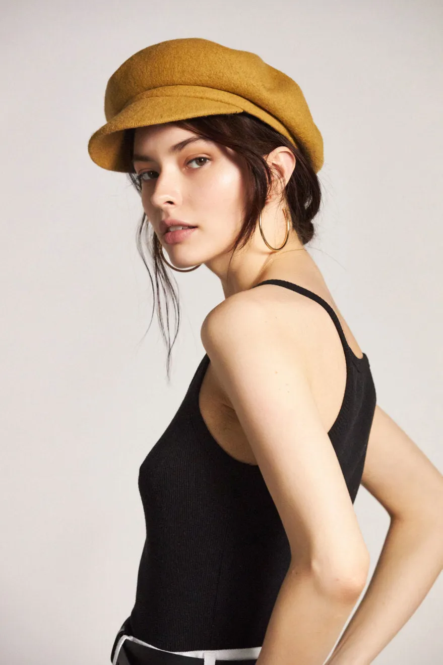 Audrey Brim Beret - Maize