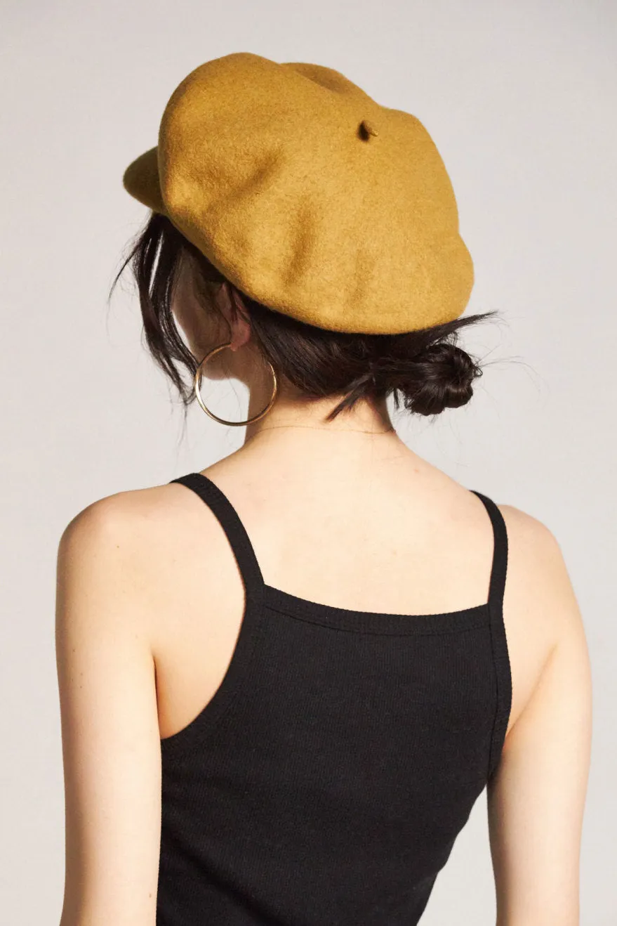 Audrey Brim Beret - Maize