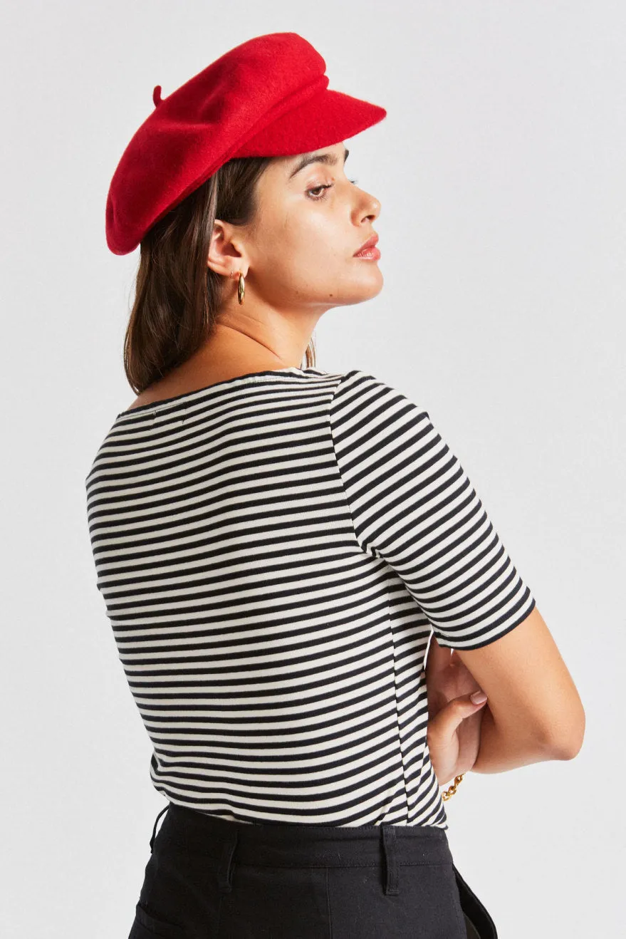 Audrey Brim Beret - Red