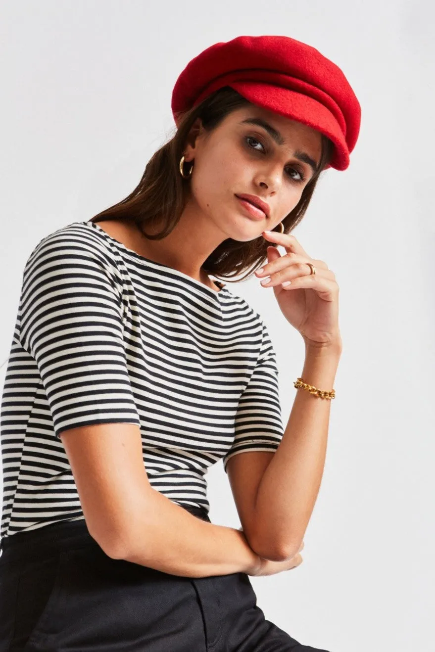 Audrey Brim Beret - Red