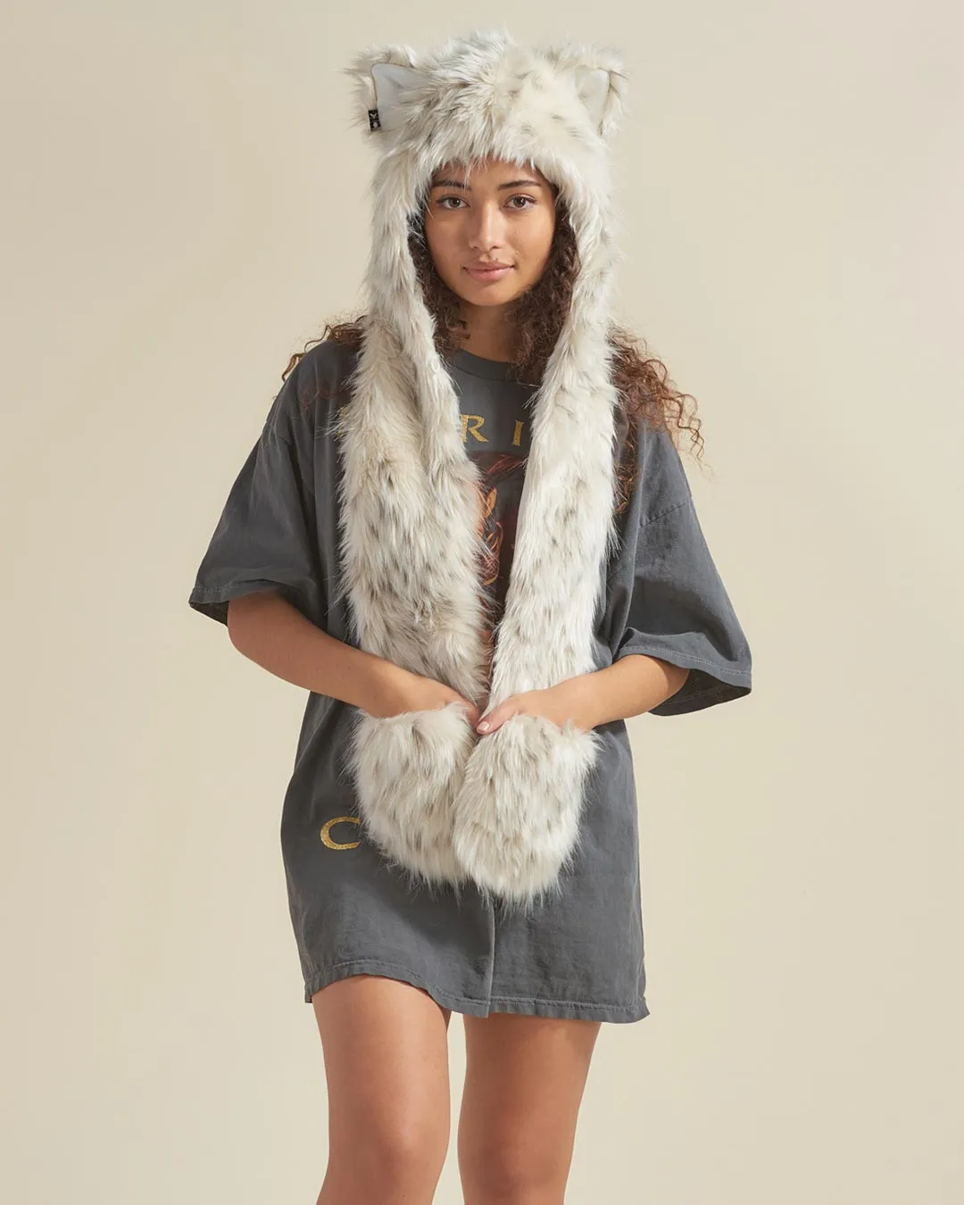 Baby Snow Leopard Faux Fur Hood | Women's