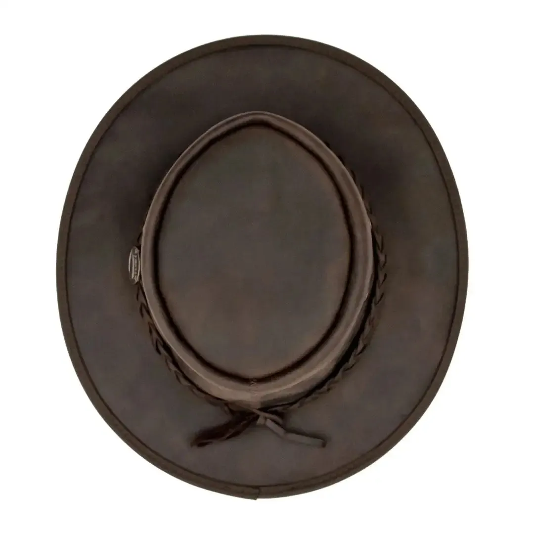 Barmah Bronco Foldaway Leather Hat