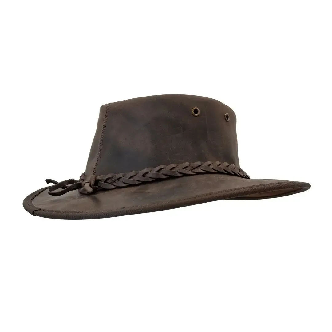 Barmah Bronco Foldaway Leather Hat