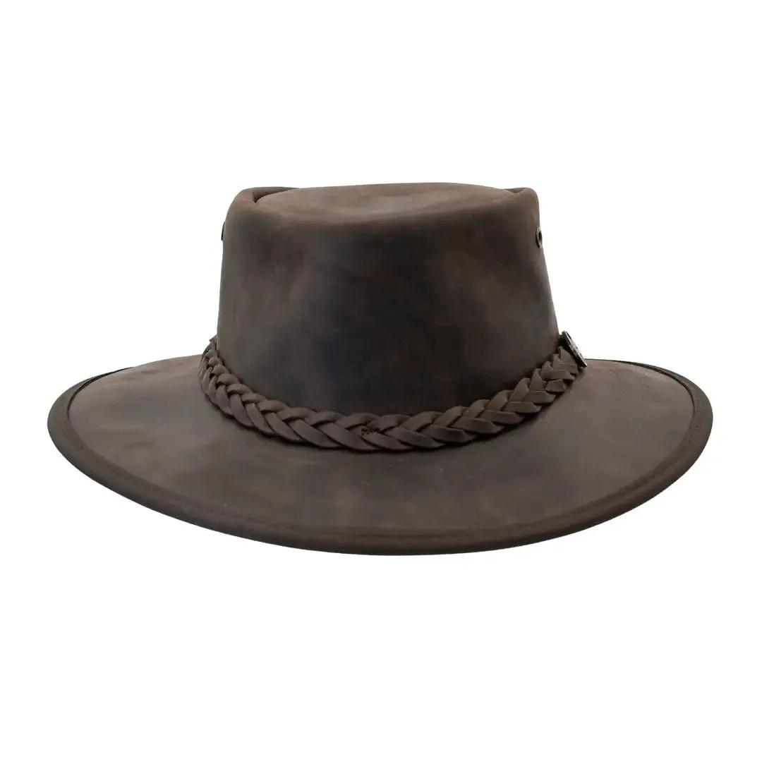 Barmah Bronco Foldaway Leather Hat