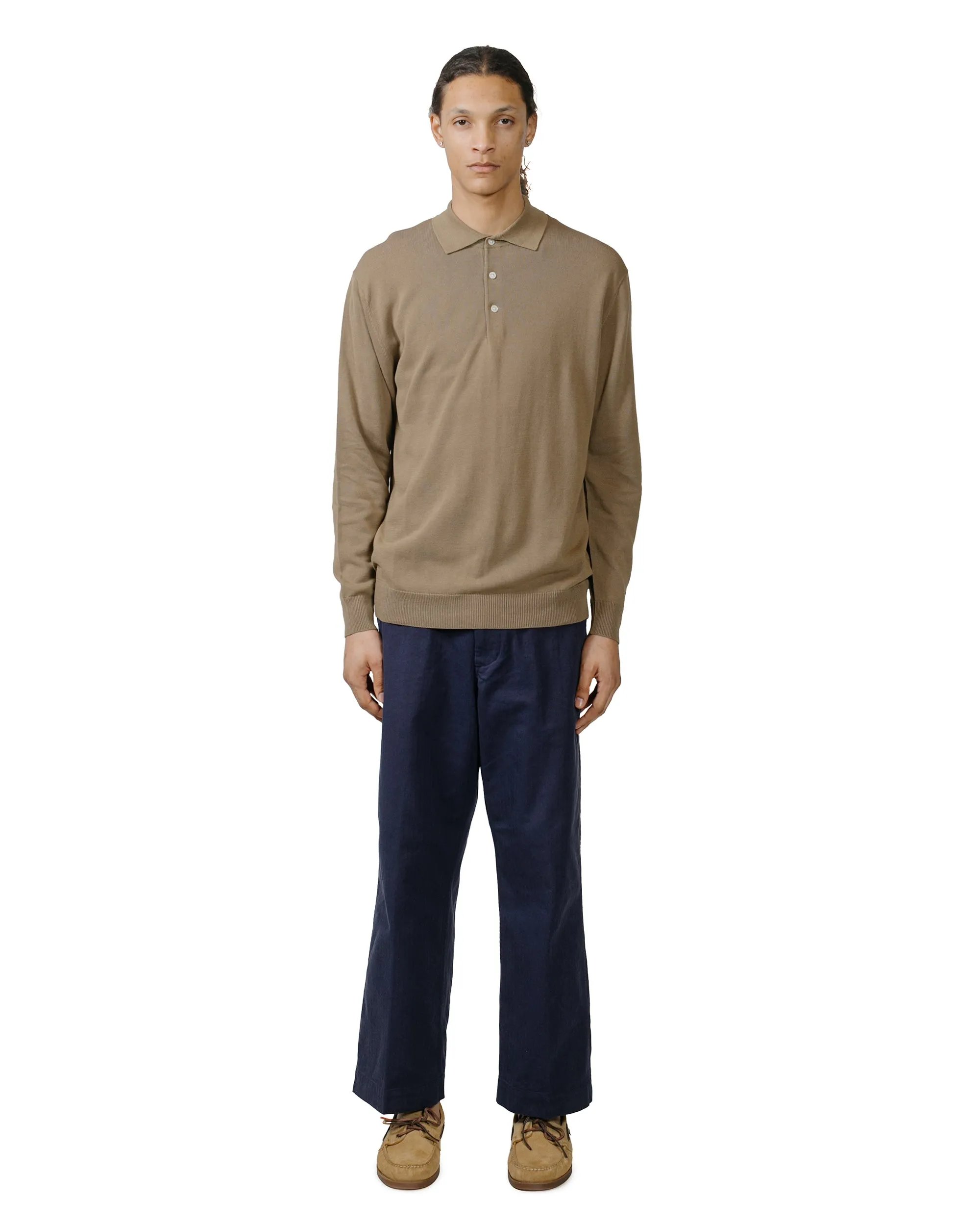 Beams Plus Knit Polo 12G Mocha