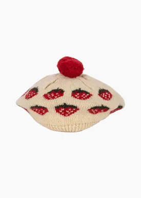 Belou Knit Beret in Strawberry