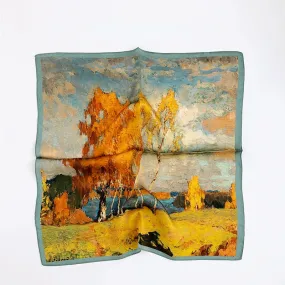 BerriesJam - 2024 Vintage Oil Painting Printed Silk Scarf