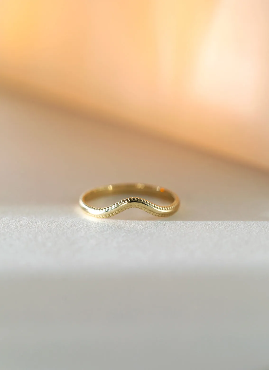 Bir curve ring 14k gold