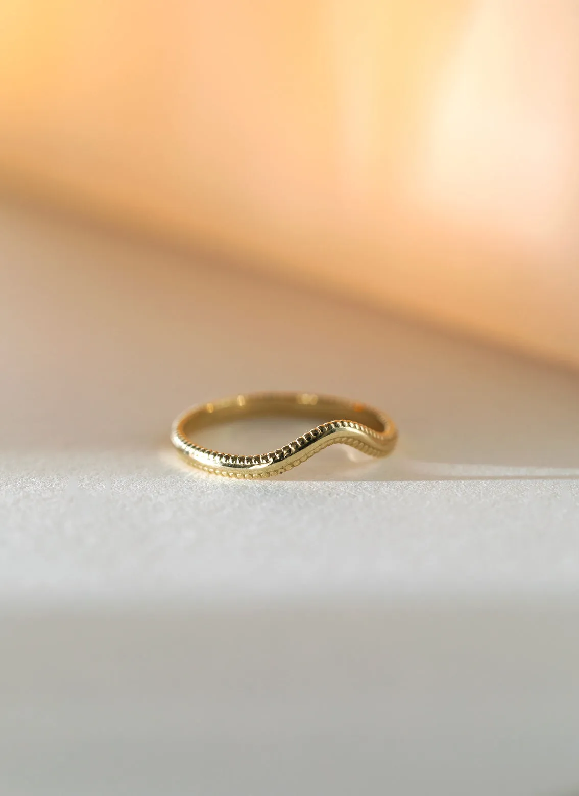 Bir curve ring 14k gold