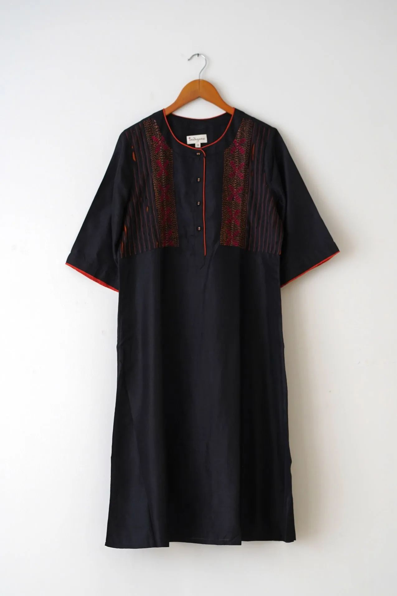 Black Mulberry Silk Embroidered Kurta