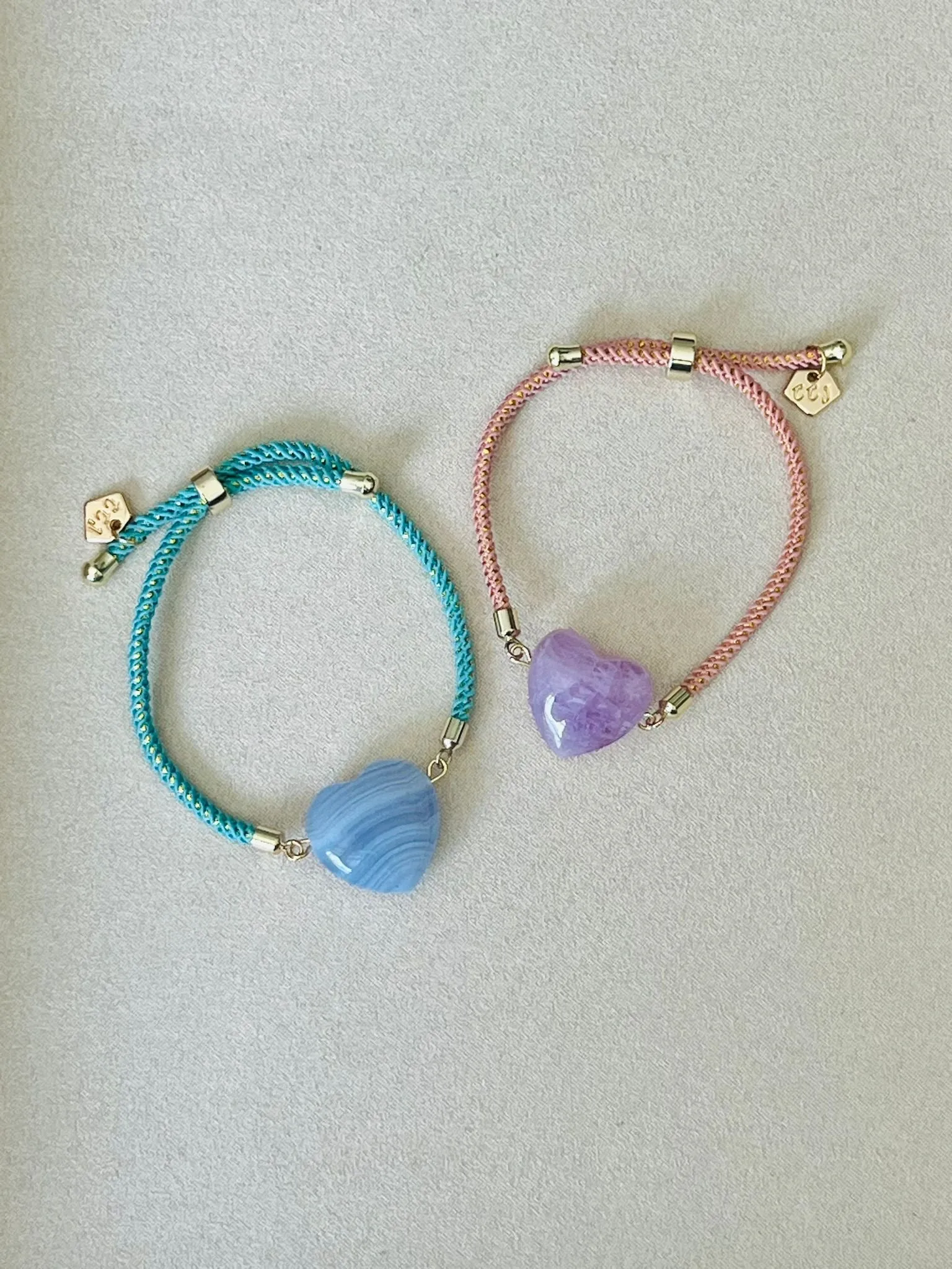 Blue Lace Agate Heart Girl Bracelet