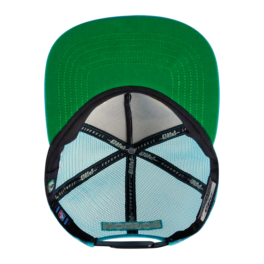 BOSTON CELTICS VISOR ELITE CLASSIC TRUCKER (EGGSHELL/ TEAL)