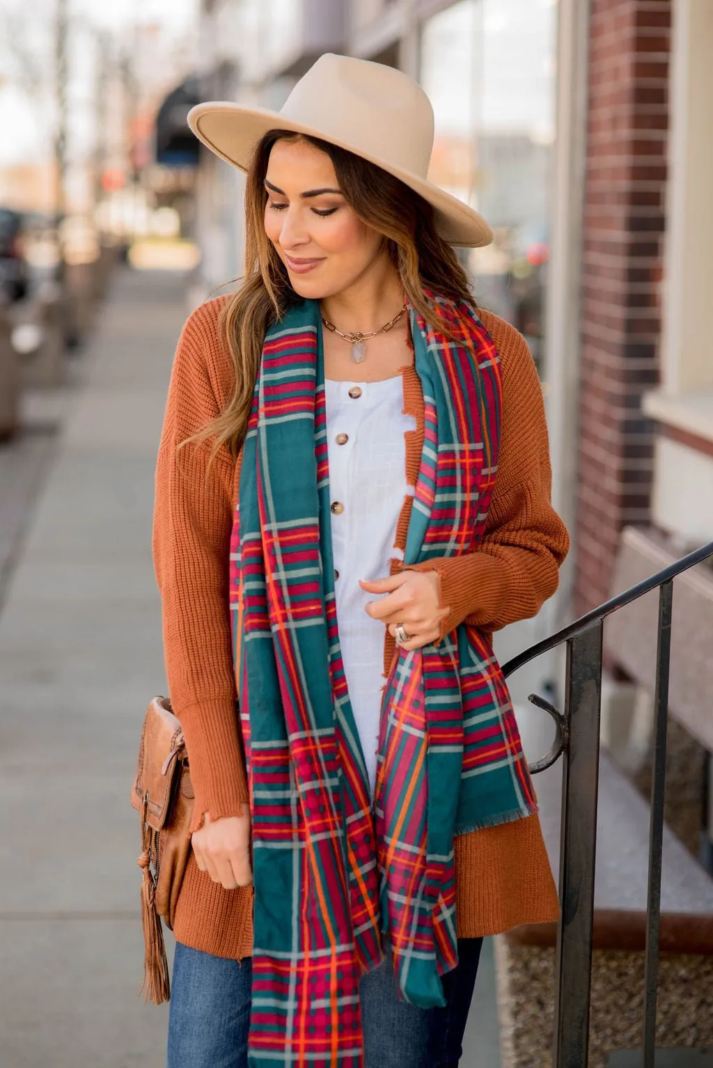 Bright And Bold Plaid Scarf