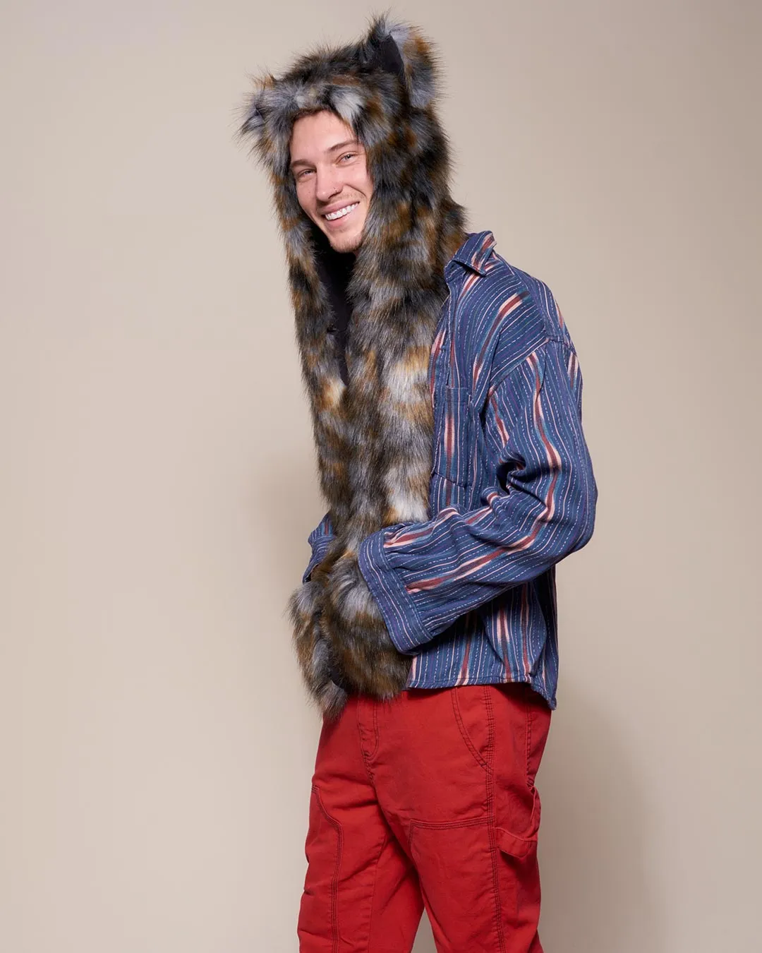 Brindle Wolf Collector Edition Faux Fur Hood | Men's