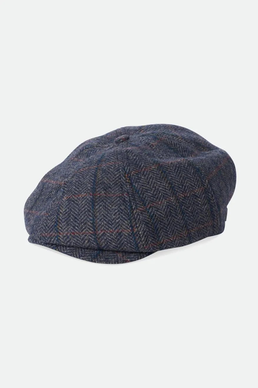 Brood Newsboy Cap - Washed Navy/Beige