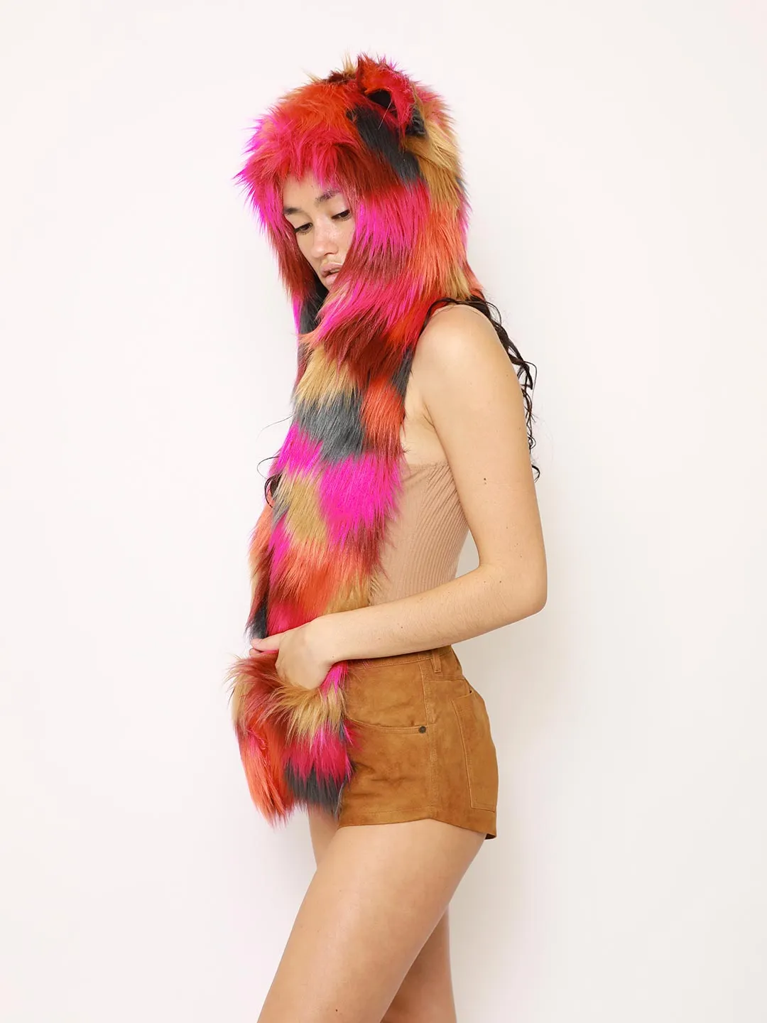 Calico Leopard Collector Edition Faux Fur Hood