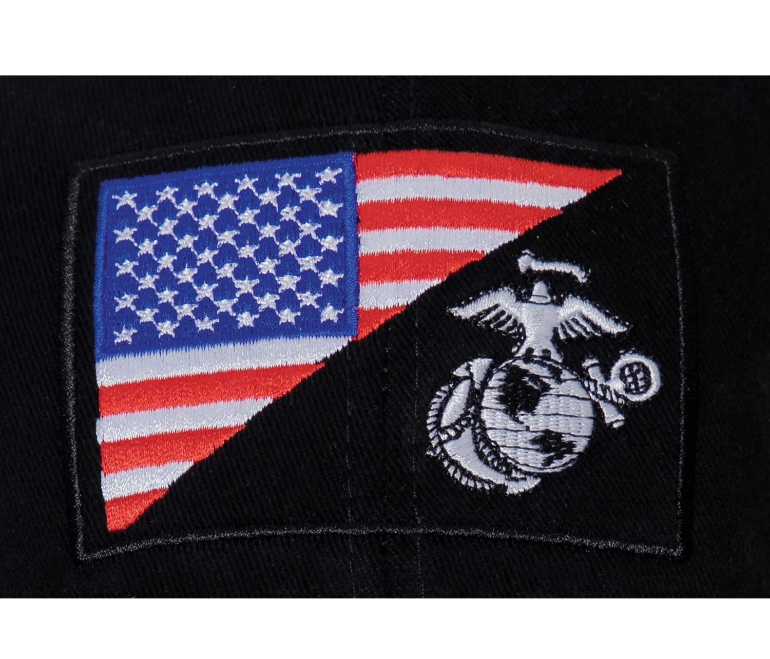 Low Profile USMC Cap with Eagle, Globe & Anchor Emblem and US Flag