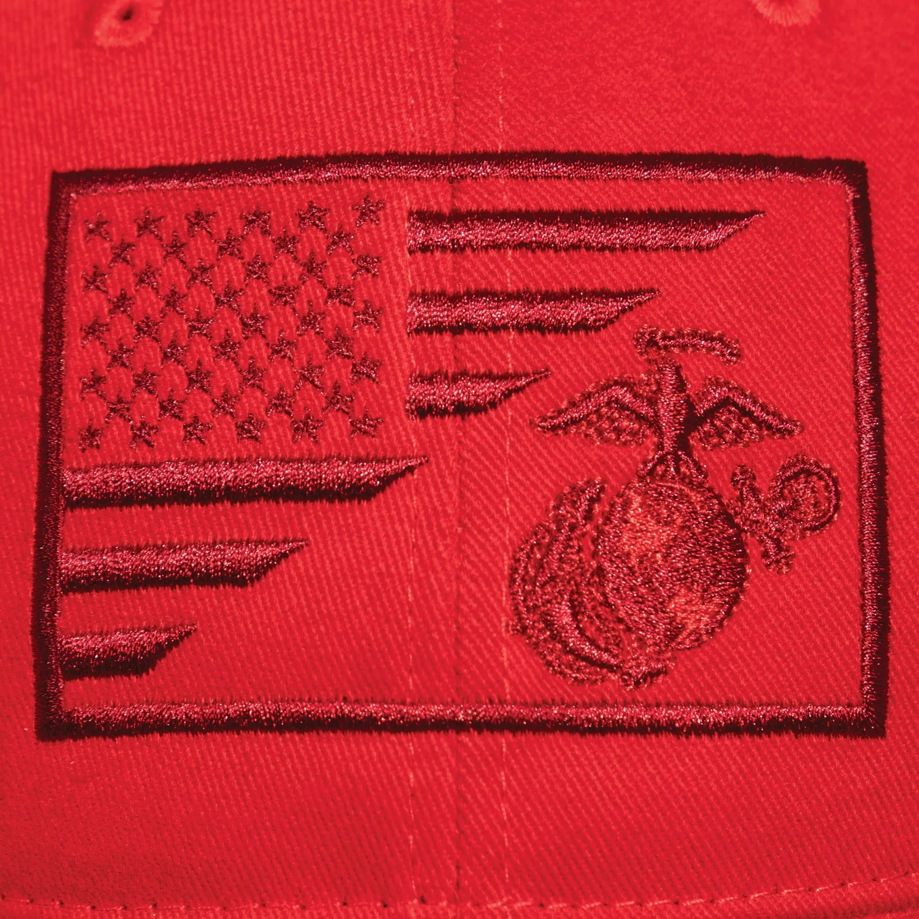 Low Profile USMC Cap with Eagle, Globe & Anchor Emblem and US Flag