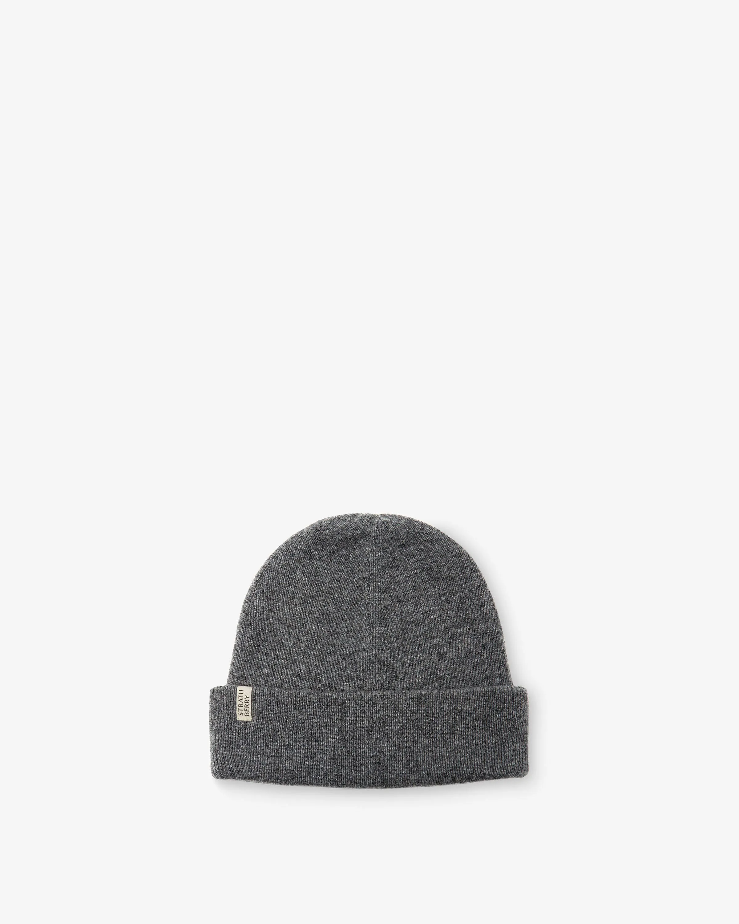 Cashmere Ribbed Beanie - Grey