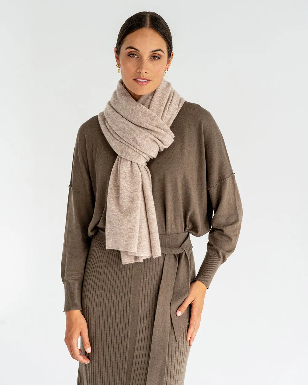 Cashmere Travel Wrap - Light Brown