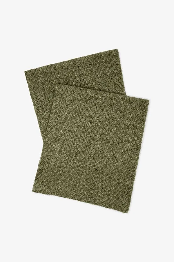 Circle Cable Scarf - Cashmere :: Olive