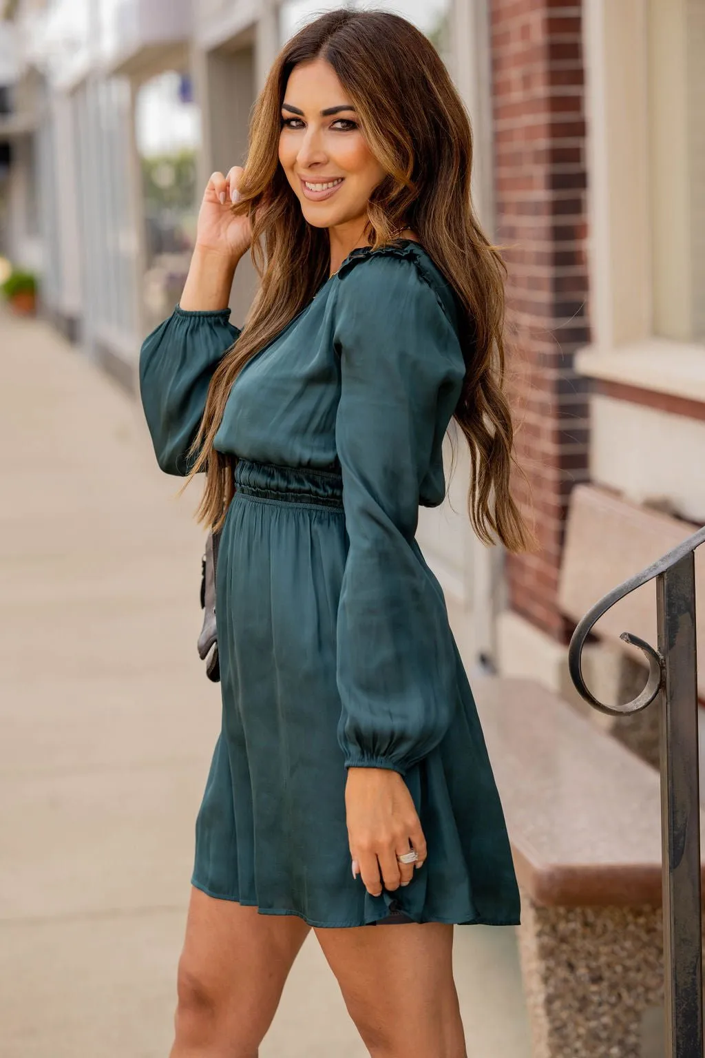 Classic Cinched Long Sleeve Dress