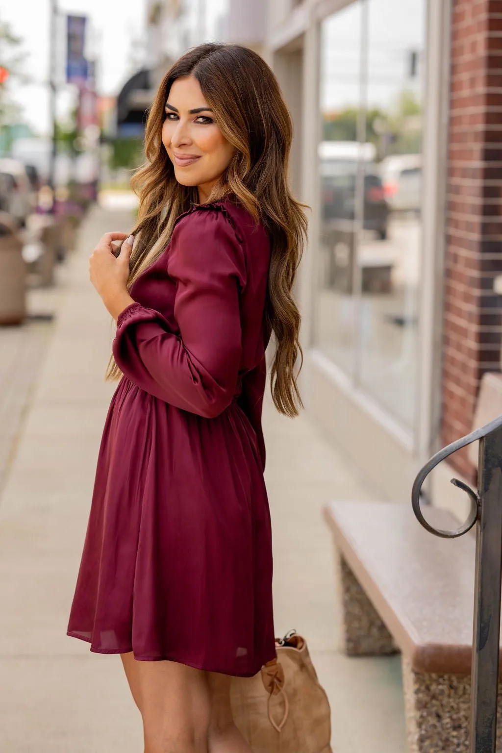 Classic Cinched Long Sleeve Dress