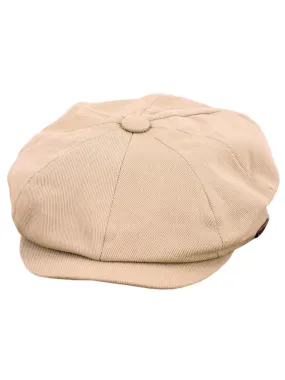 Classic Vintage Style Beige Cotton Newsboy Cap