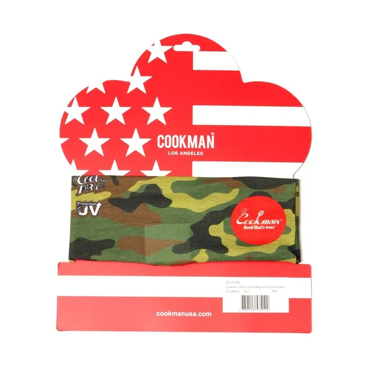 Cookman Chef's Scarf - Woodland Camo Green