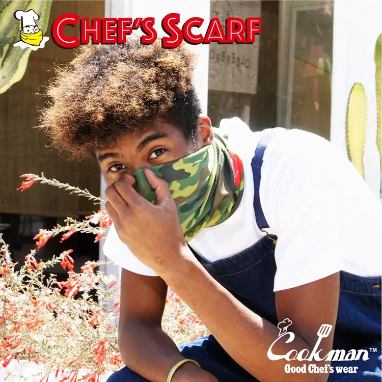 Cookman Chef's Scarf - Woodland Camo Green