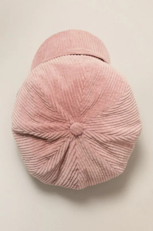 Corduroy Cabbie Hat w/ Buttons