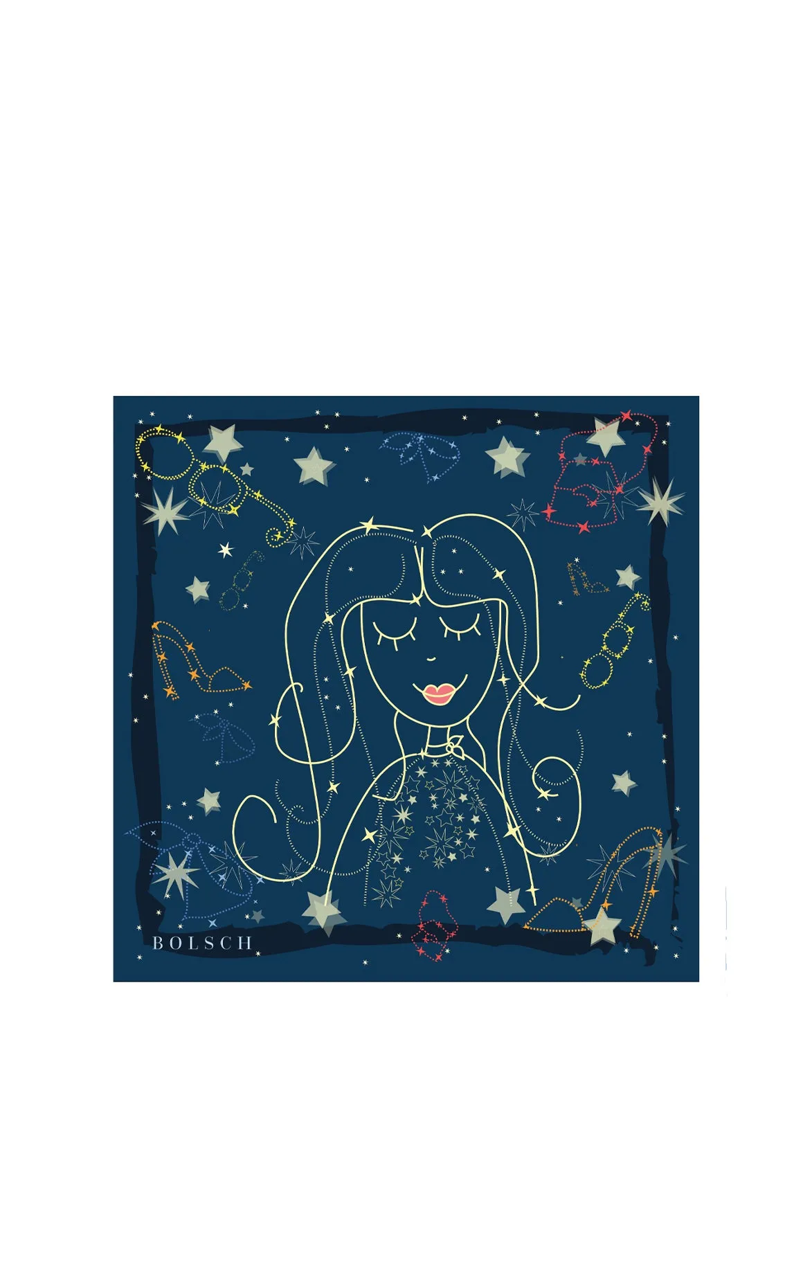 Premium Childs Constellation Print Pure Silk Scarf