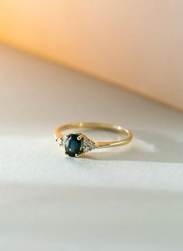 Dakota diamond sapphire ring 14k gold