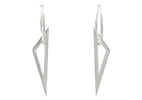 E30 Open Triangle Hoop Earrings, Sterling Silver