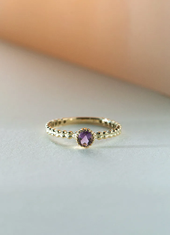 Edie amethyst february birthstone ring 14k gold