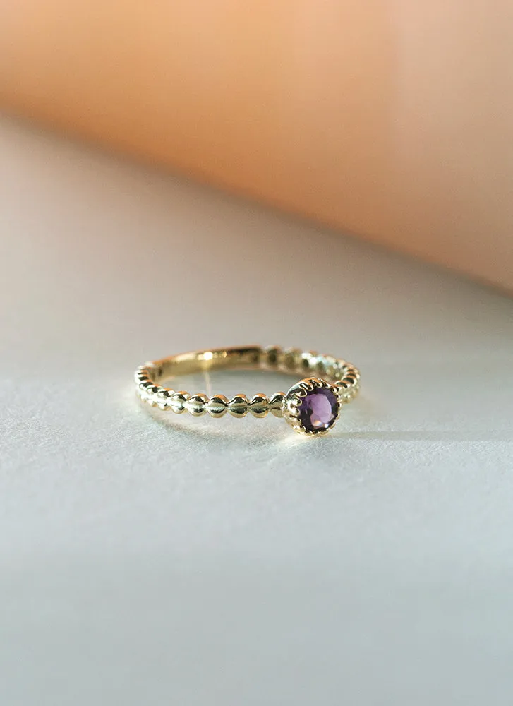 Edie amethyst february birthstone ring 14k gold