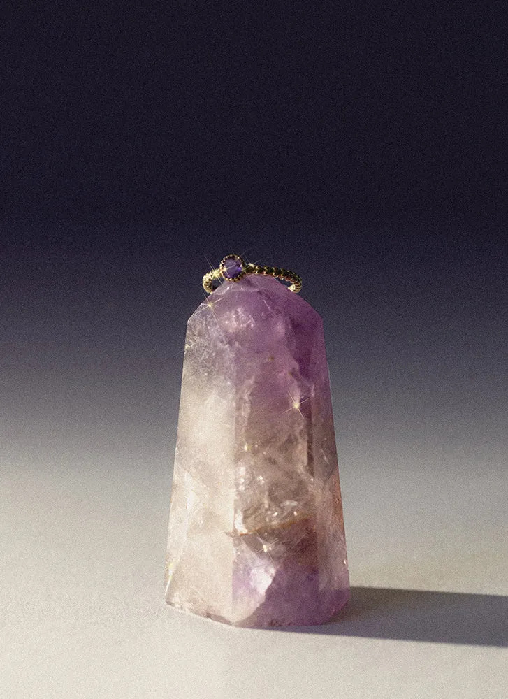 Edie amethyst february birthstone ring 14k gold