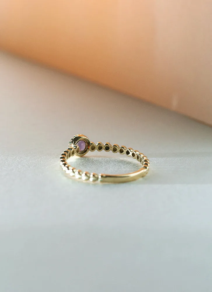 Edie amethyst february birthstone ring 14k gold