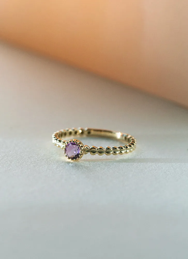 Edie amethyst february birthstone ring 14k gold