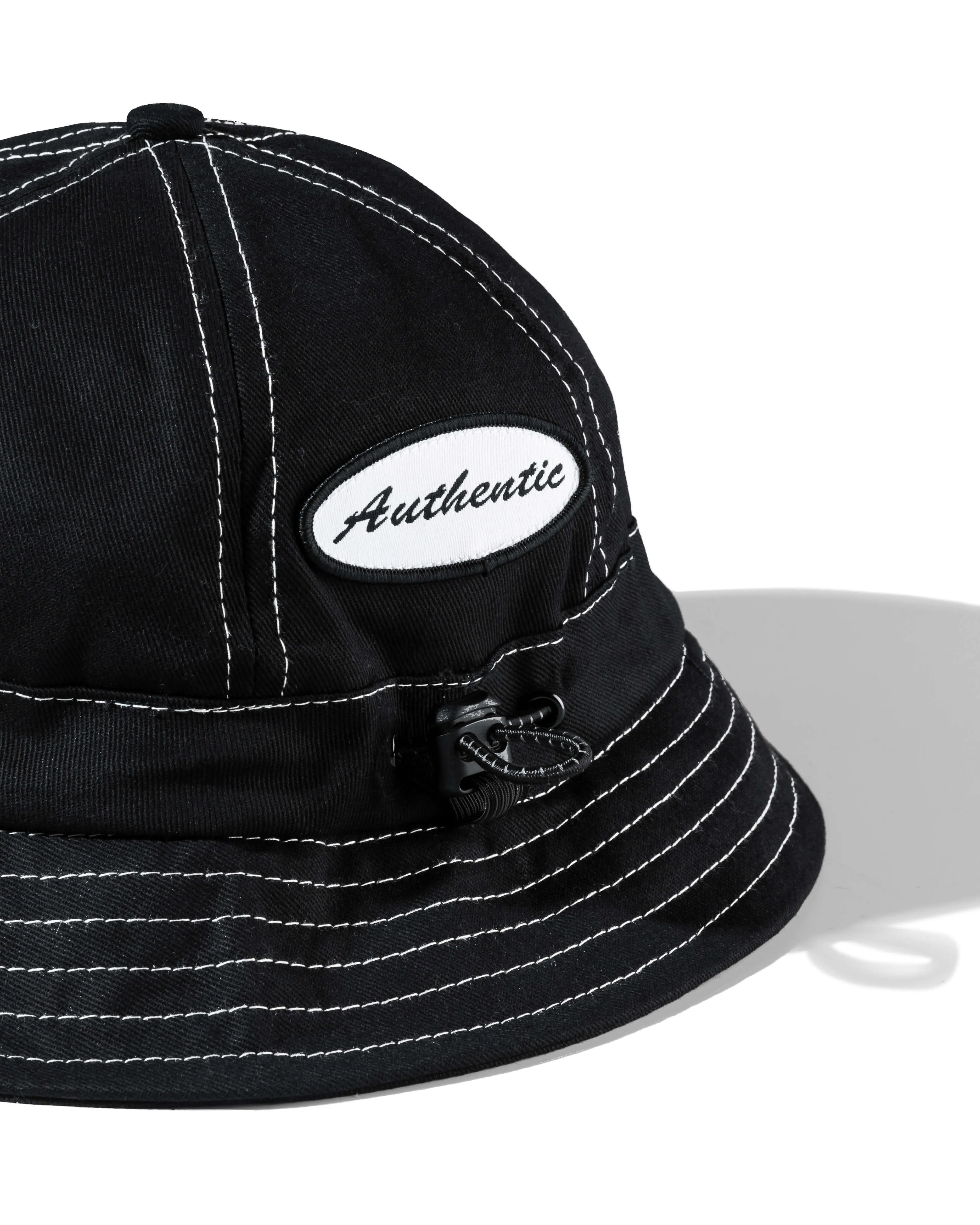 Emblem 6 Panel Bucket Hat - Black